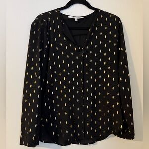 Collective Concepts Black Blouse with Gold Accents